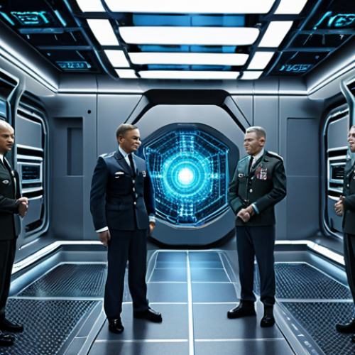 **A futuristic quantum communication network connecting financial institutions, government buildings, and military bases, emphasizing secure data transmission and impenetrable encryption.**